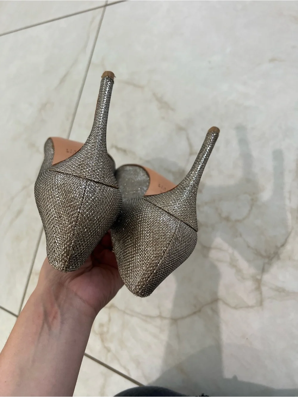 Stuart Weitzman Silver Stuart Power 85MM Point-Toe Pumps Size 9.5 US $525